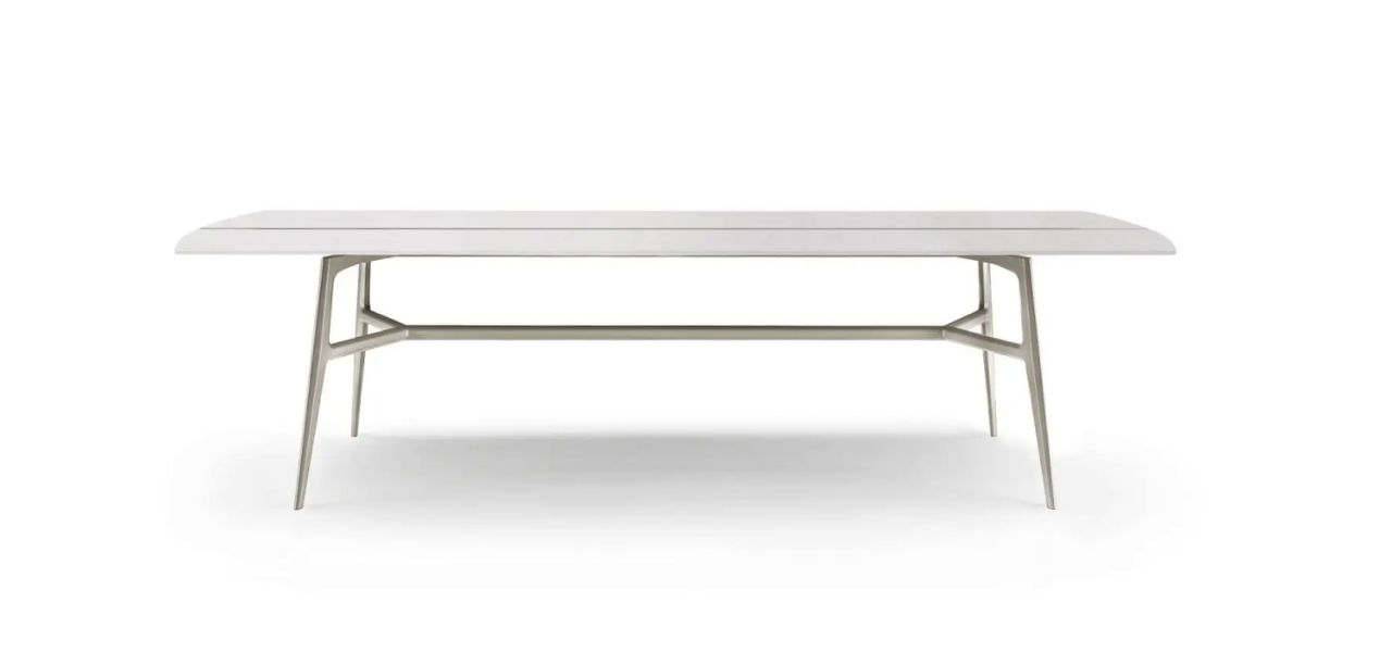 This photo shows the Francis design table by Rimadesio