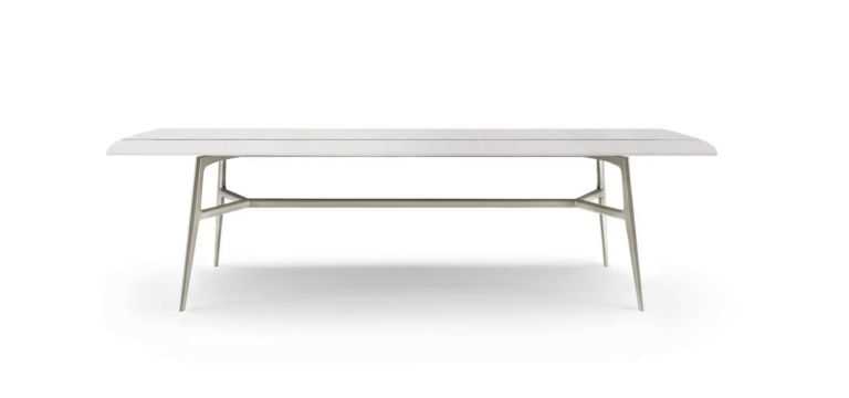 This photo shows the Francis design table by Rimadesio