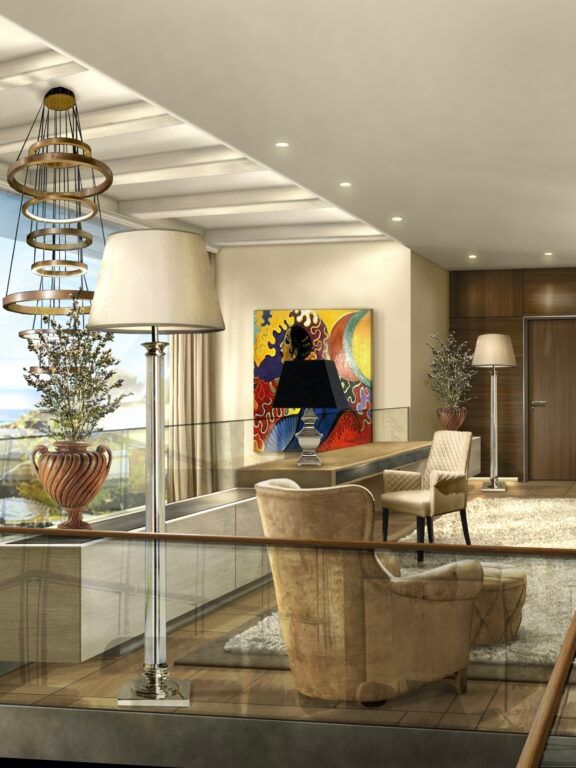 This photo shows different types of modern furniture proposed by Peverelli