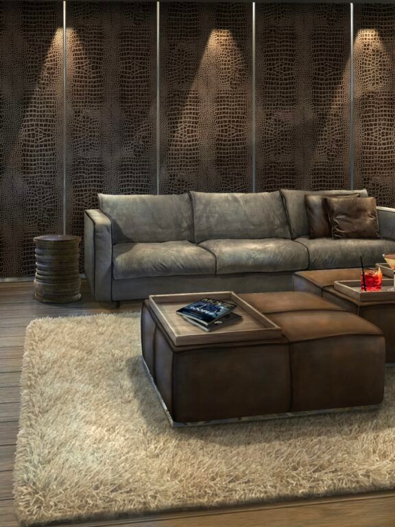 This photo shows different types of modern furniture proposed by Peverelli