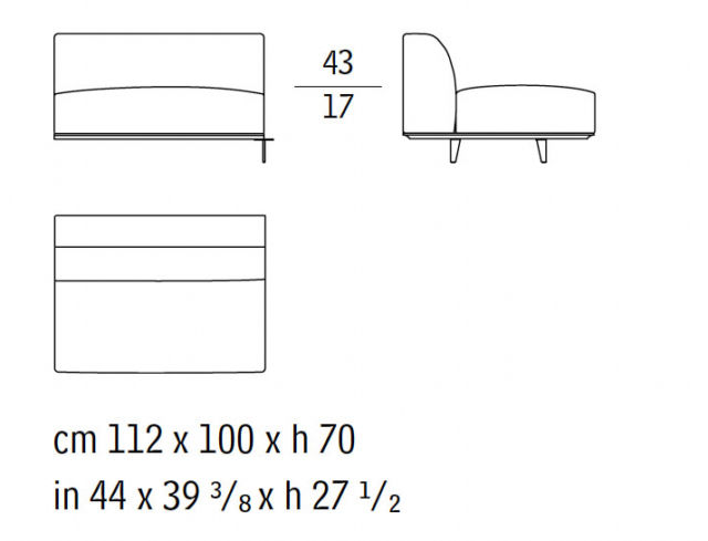 This photo shows the technical specifications of a piece of furniture