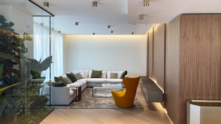 This photo shows a room from a project where furniture was provided in Milan