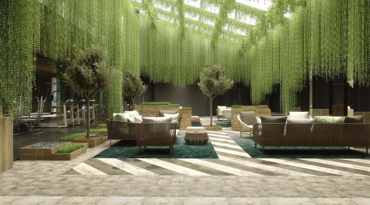 A biophilic design reference for the interior decoration of a prestigious residence