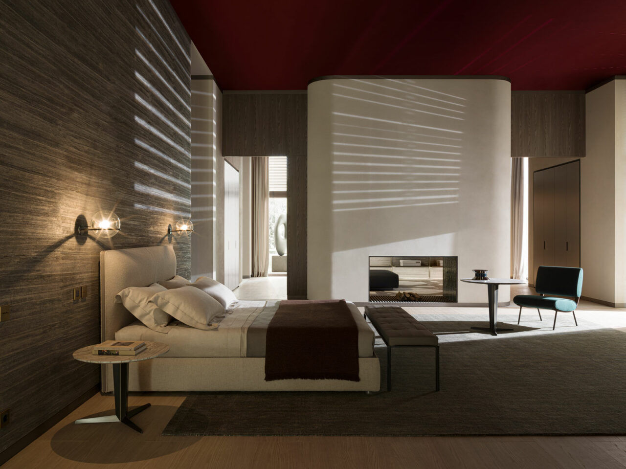 Il s'agit du lit à motifs de rubans