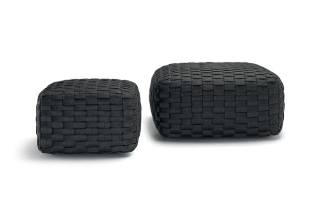 This photo shows the Hyde outdoor pouf by Molteni&C