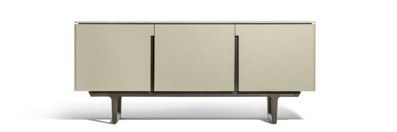 This photo shows the Fidelio low cabinet by Poltrona Frau