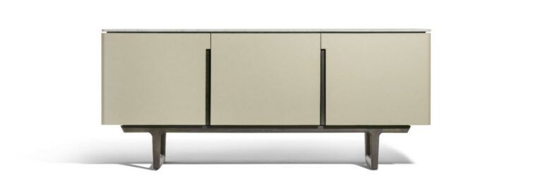 This photo shows the Fidelio low cabinet by Poltrona Frau