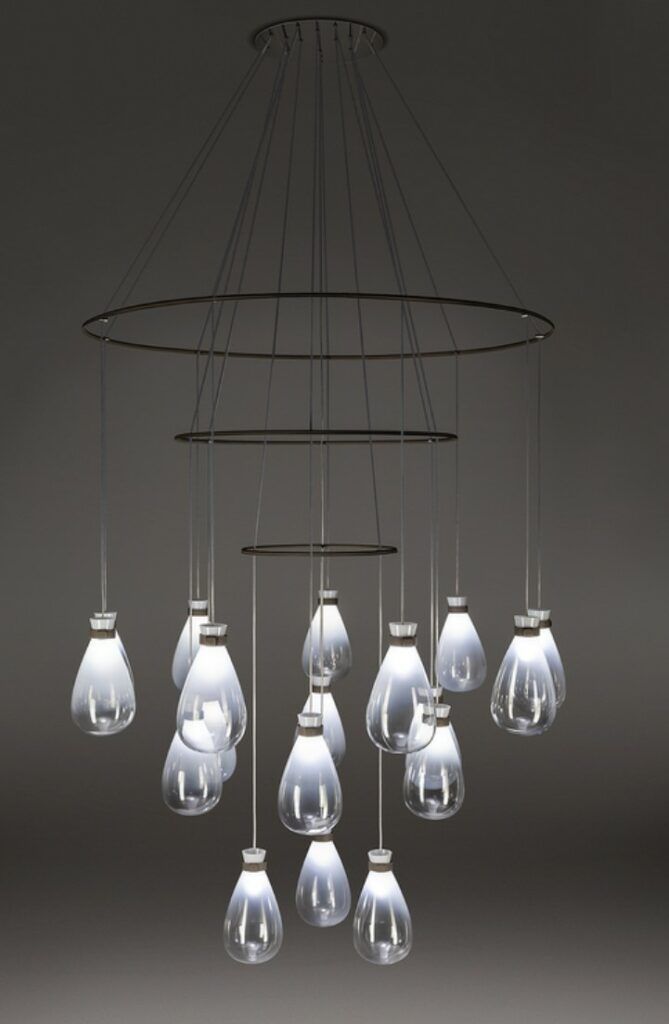 This photo shows the Soffi Chandelier lamp by Poltrona Frau