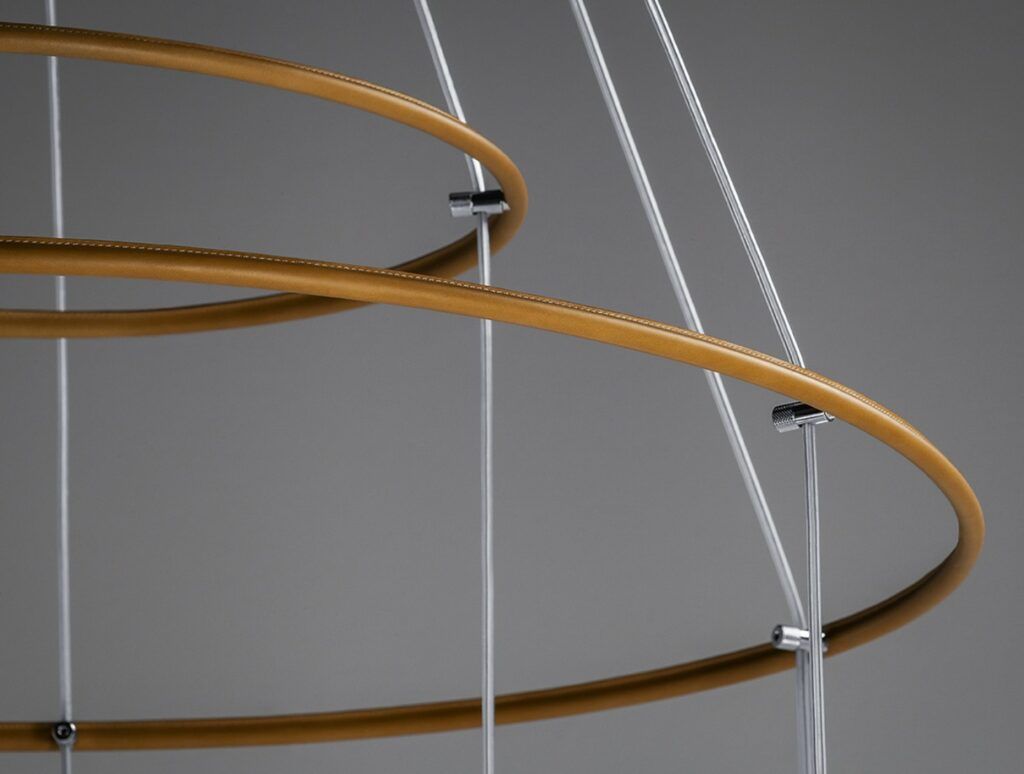 This photo shows the Soffi Chandelier lamp by Poltrona Frau