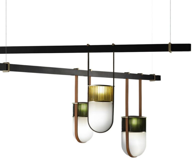 This photo shows the Xi ceiling lamp by Poltrona Frau