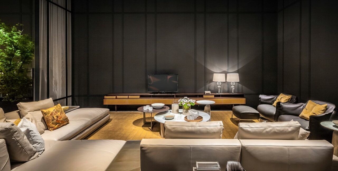This photo shows the Fidelio sideboard by Poltrona Frau
