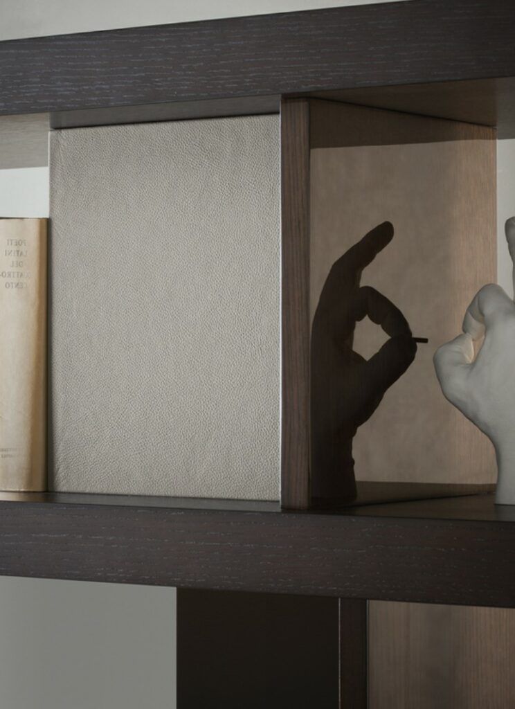 This photo shows the Jobs bookcase by Poltrona Frau