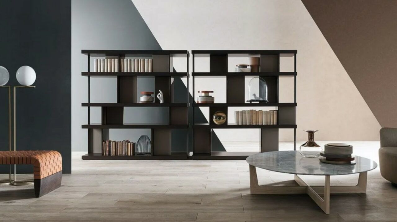 This photo shows the Jobs bookcase by Poltrona Frau