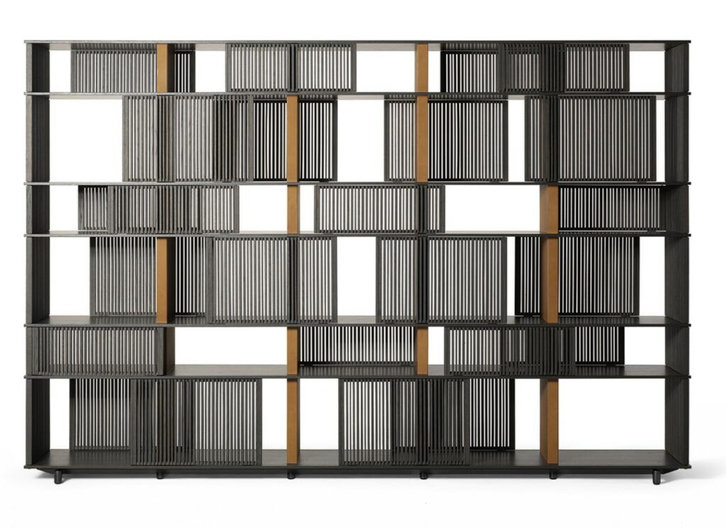 This photo shows the LLOYD bookcase by Poltrona Frau
