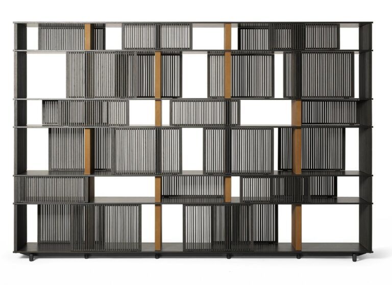 This photo shows the LLOYD bookcase by Poltrona Frau