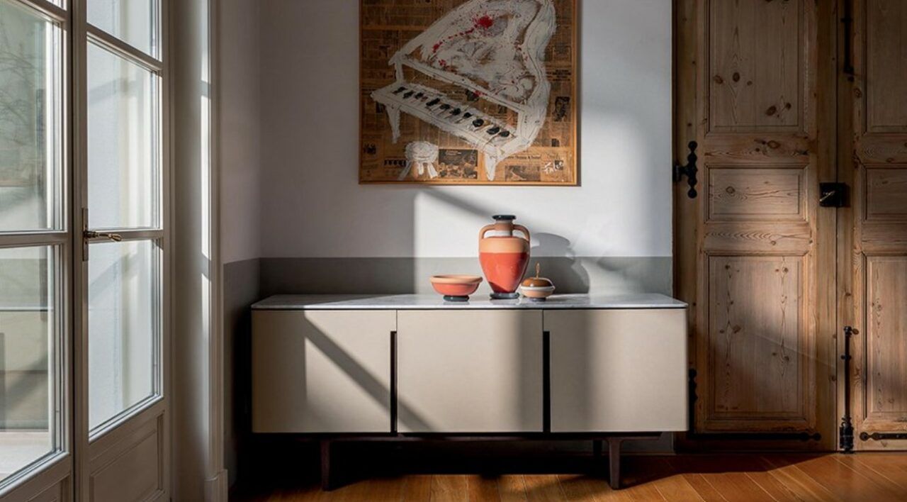 This photo shows the Ikiperu coffee table by Poltrona Frau