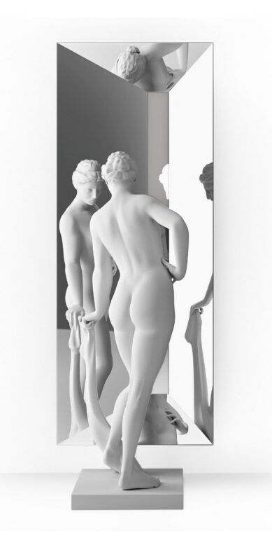 This photo shows the Reverso mirror by Fiam