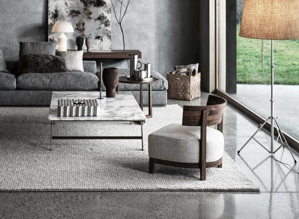 This photo shows the Thomas armchair by Flexform