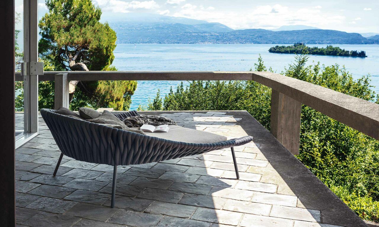 This photo shows the Arena outdoor sunbed by RODA