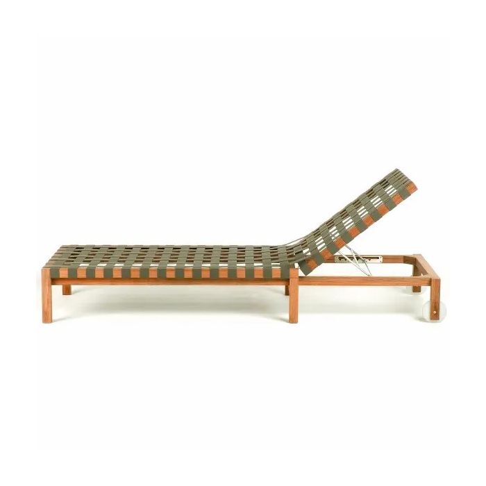 This photo shows the Mistral outdoor sunbed by RODA