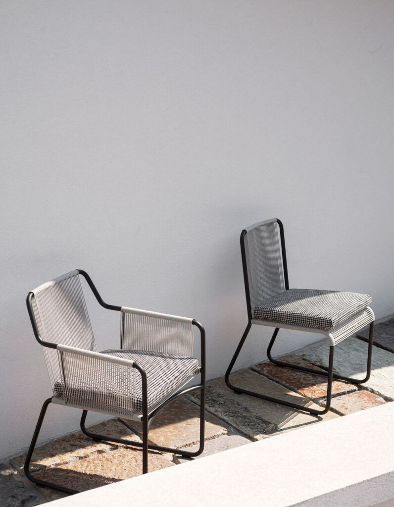 This photo shows the Harp outdoor chair by RODA