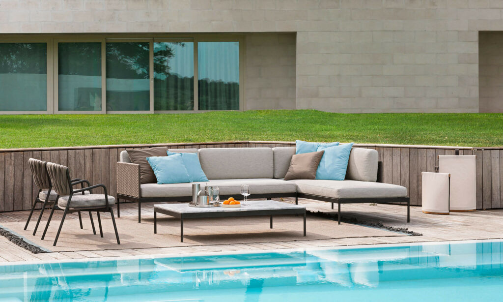 This photo shows the Basket outdoor table by RODA