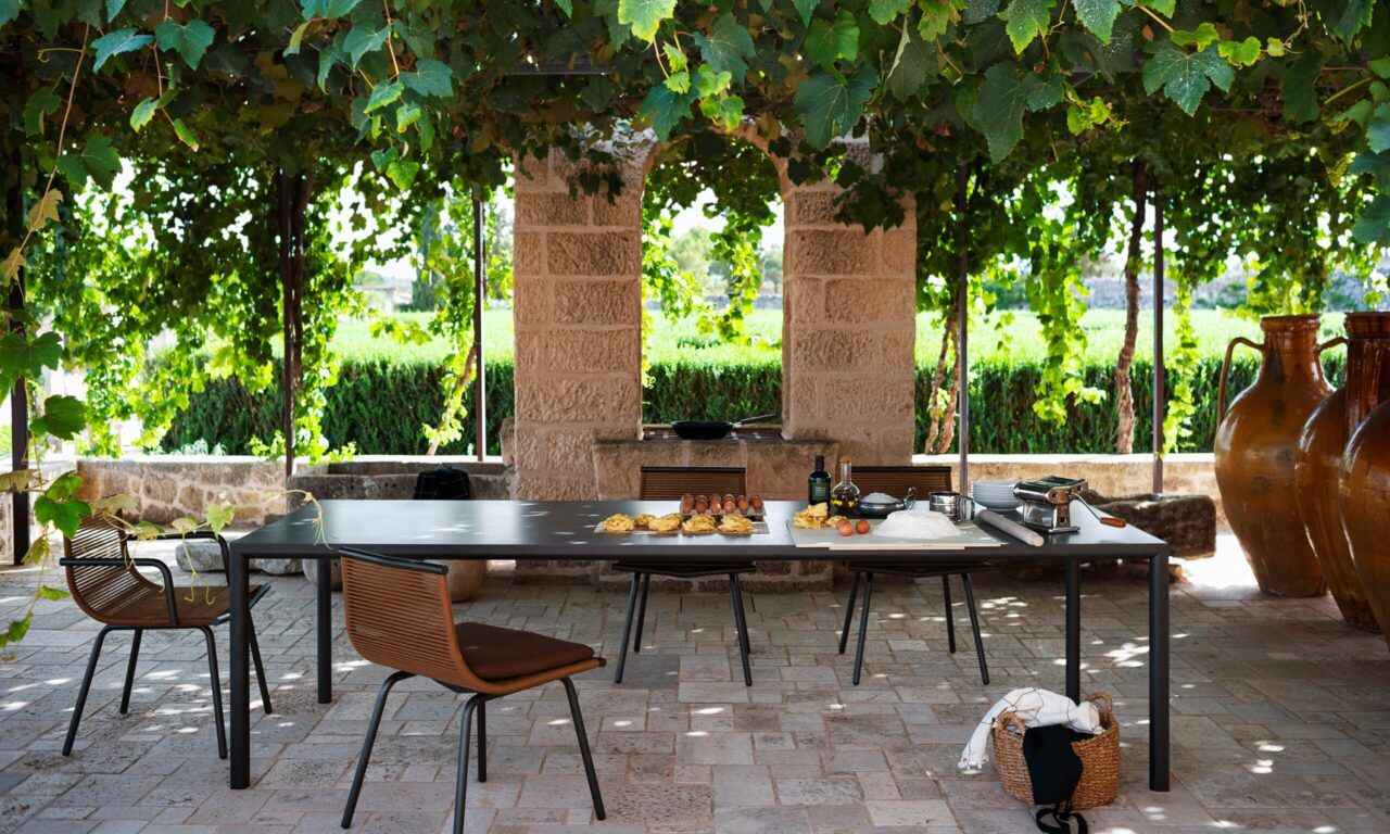This photo shows the Plein Air outdoor table by RODA