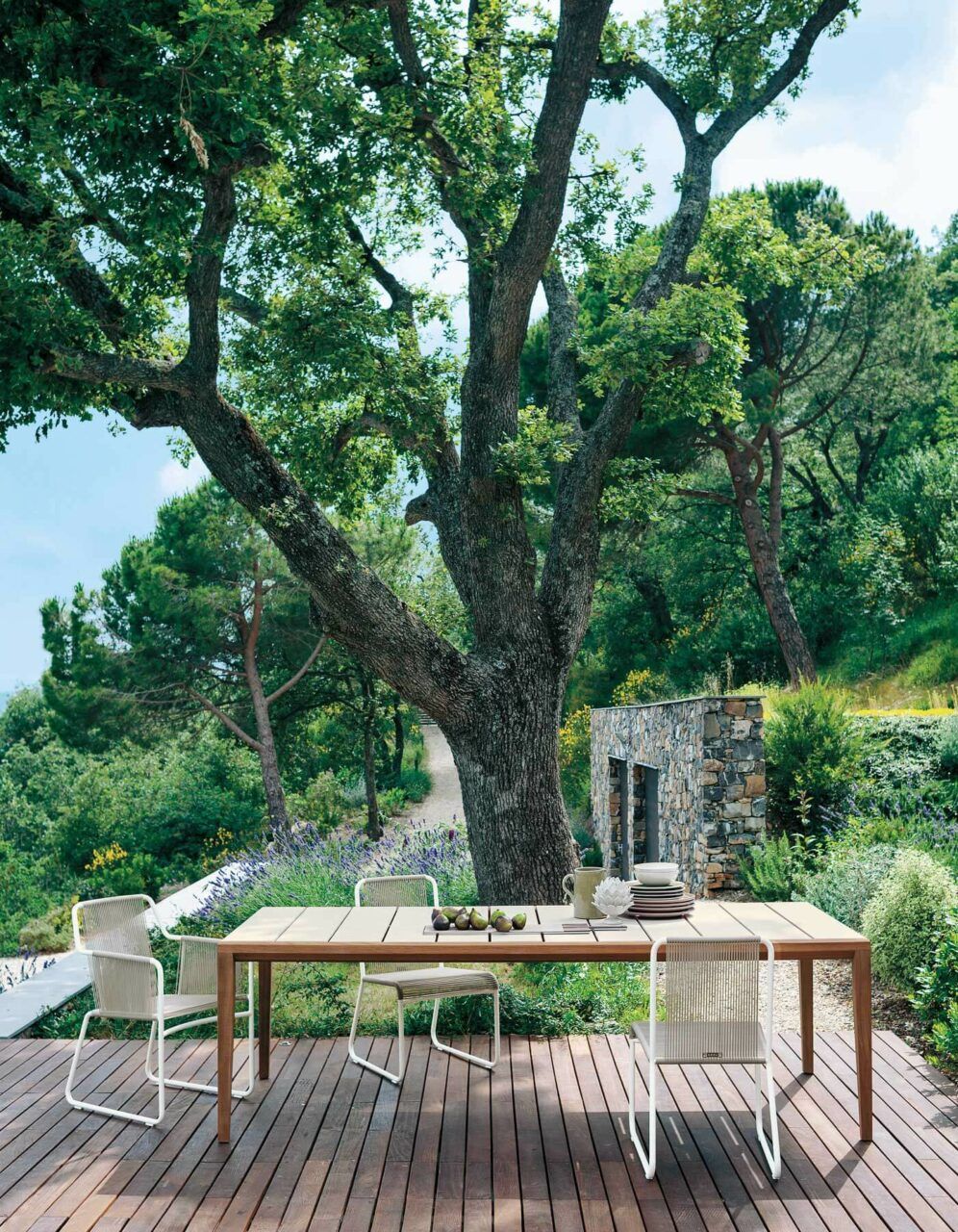 This photo shows the Teka outdoor table by RODA