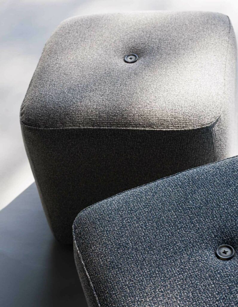 This photo shows Double outdoor poufs by RODA