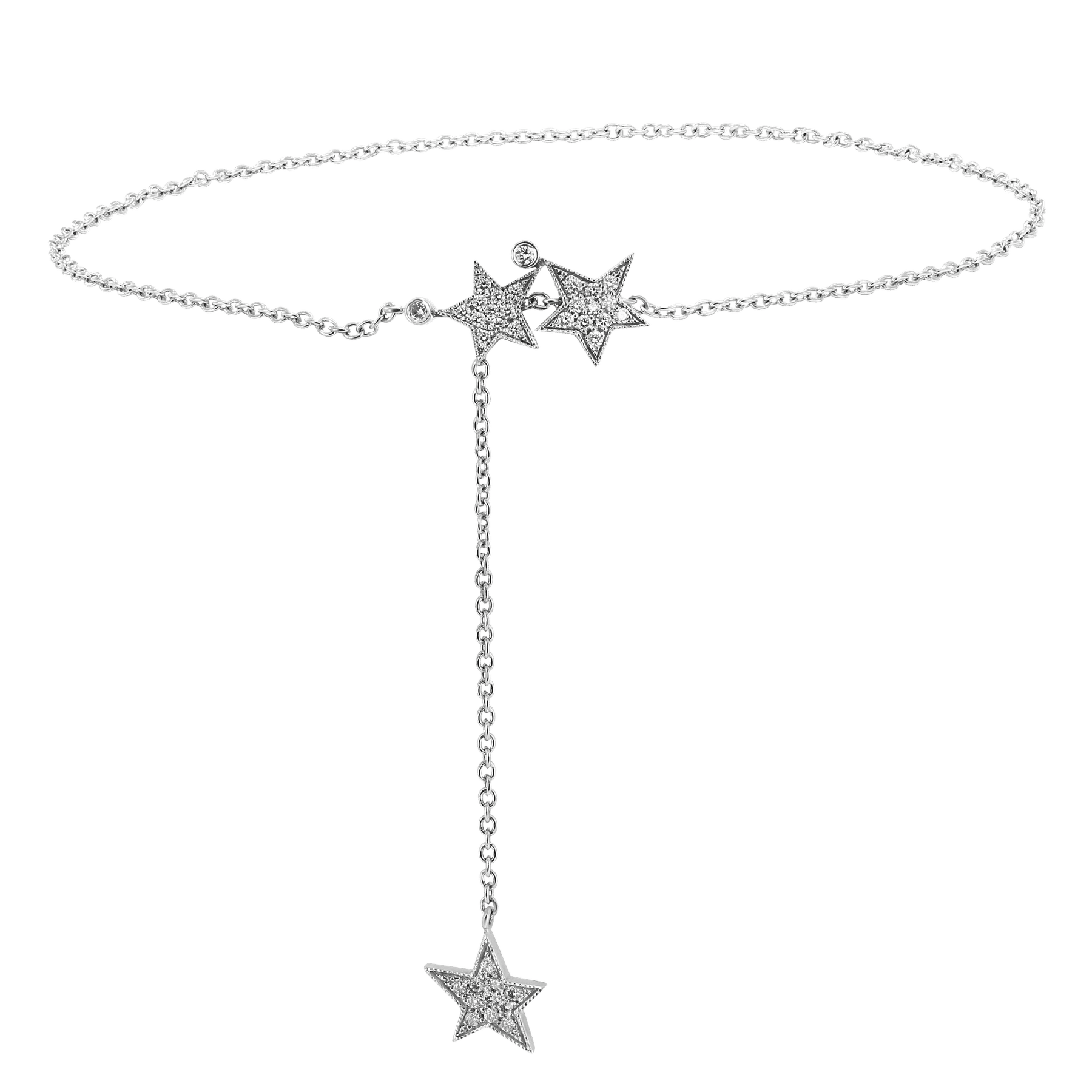 Front View of Adjustable White Gold Bracelet by Morphee Joaillerie