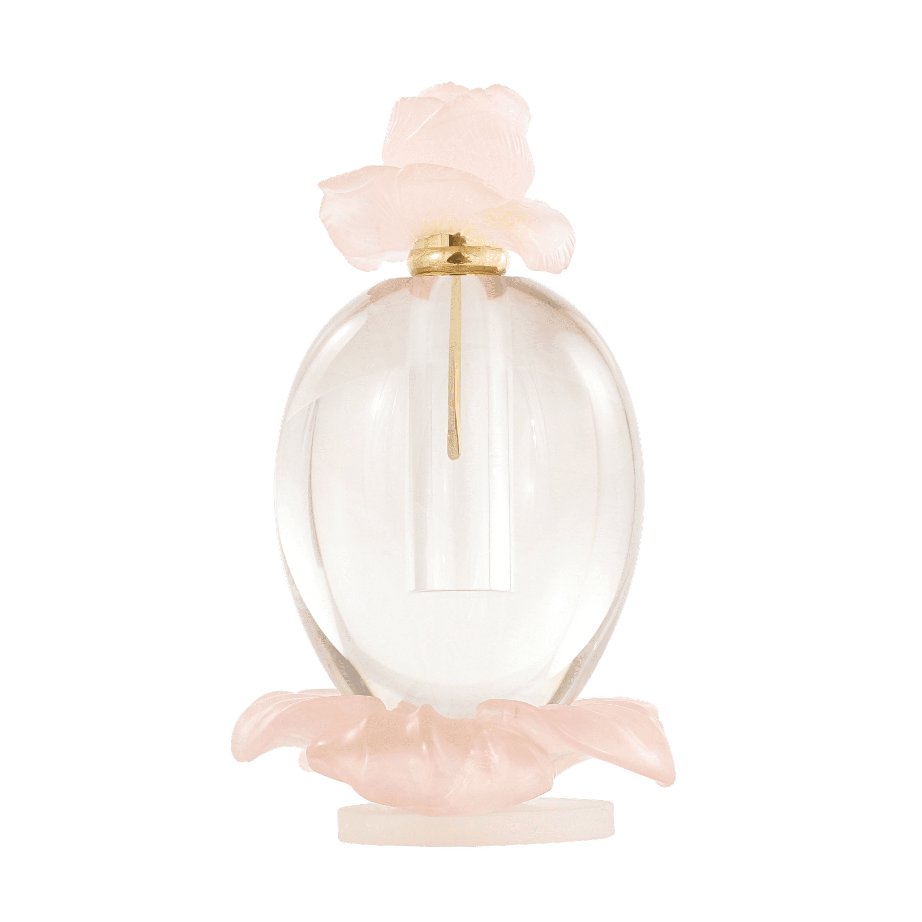 2 - Front view of Rock Crystal with Pink Quartz Bloom by Emil Becker
