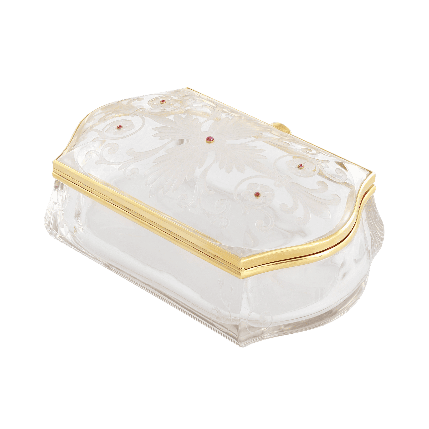8 - Side of Rock Crystal with Rubies Ornaments by Emil Becker
