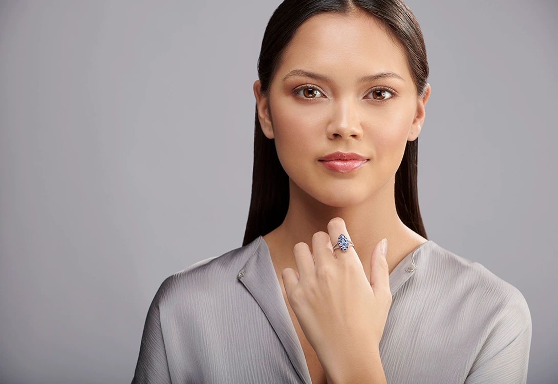 Blue Emotion Oval Ring