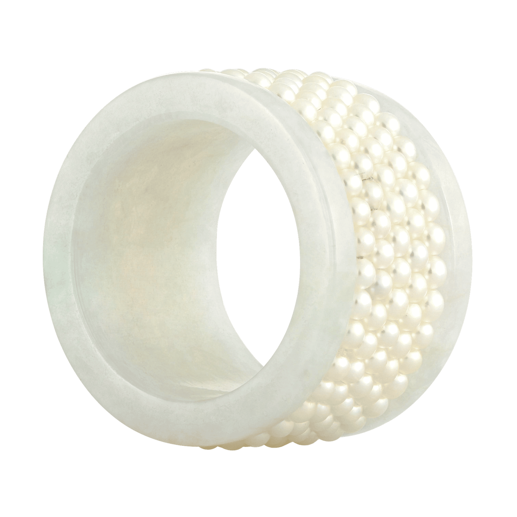 Blue Lotus Jade Natural Pearl Wide Band 1 1