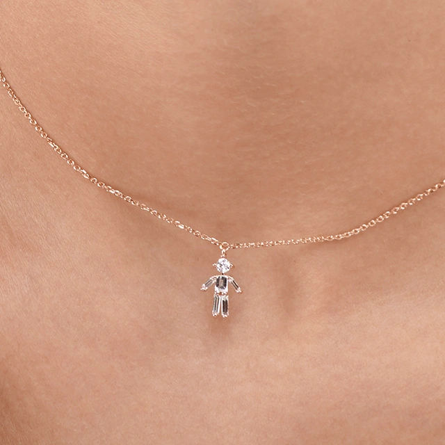 Close up of Boy Charm Diamond Pendant zNbdvHfGBC