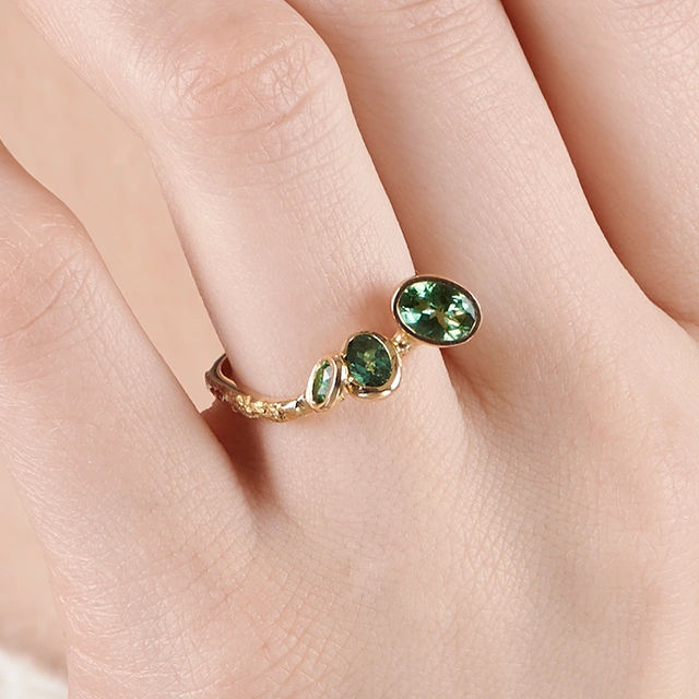 Close up of Eboulis Tourmaline Ring
