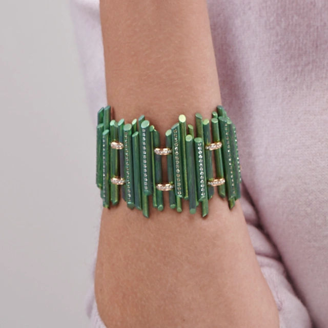 Close up of Jungle Fever Titanium Bracelet