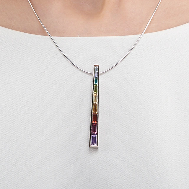 Close up of Rainbow Pendant by Chalvet Paris