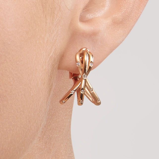 Close up of Twinkle Twinkle Pink Gold Earrings