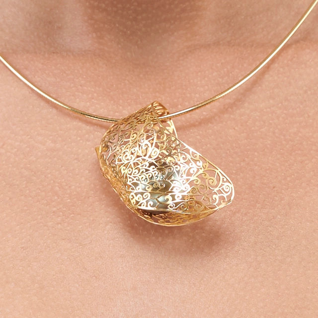 Close up of Volute Butterfly Pendant