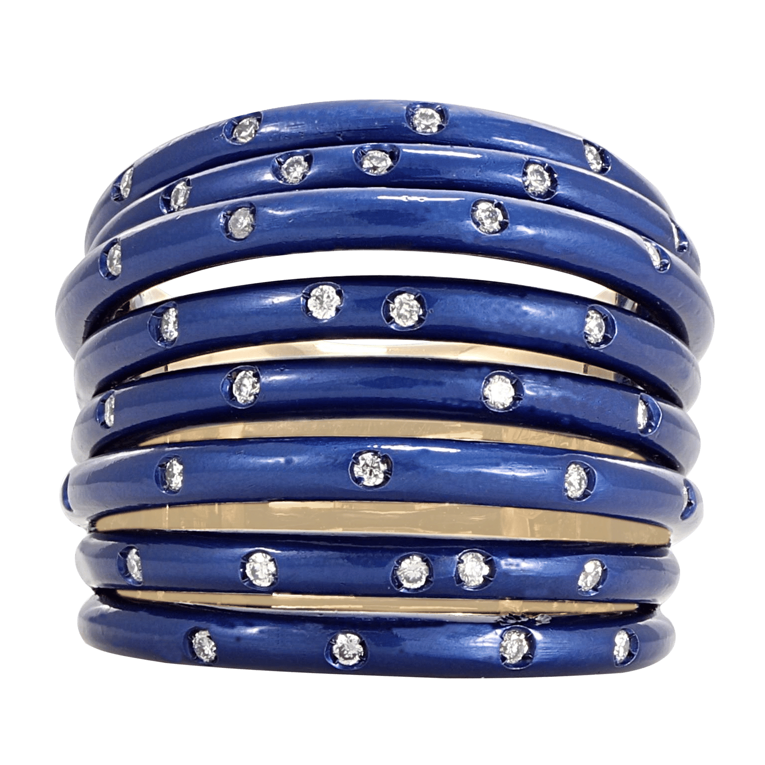 Front Shooting Star Blue Titanium Ring