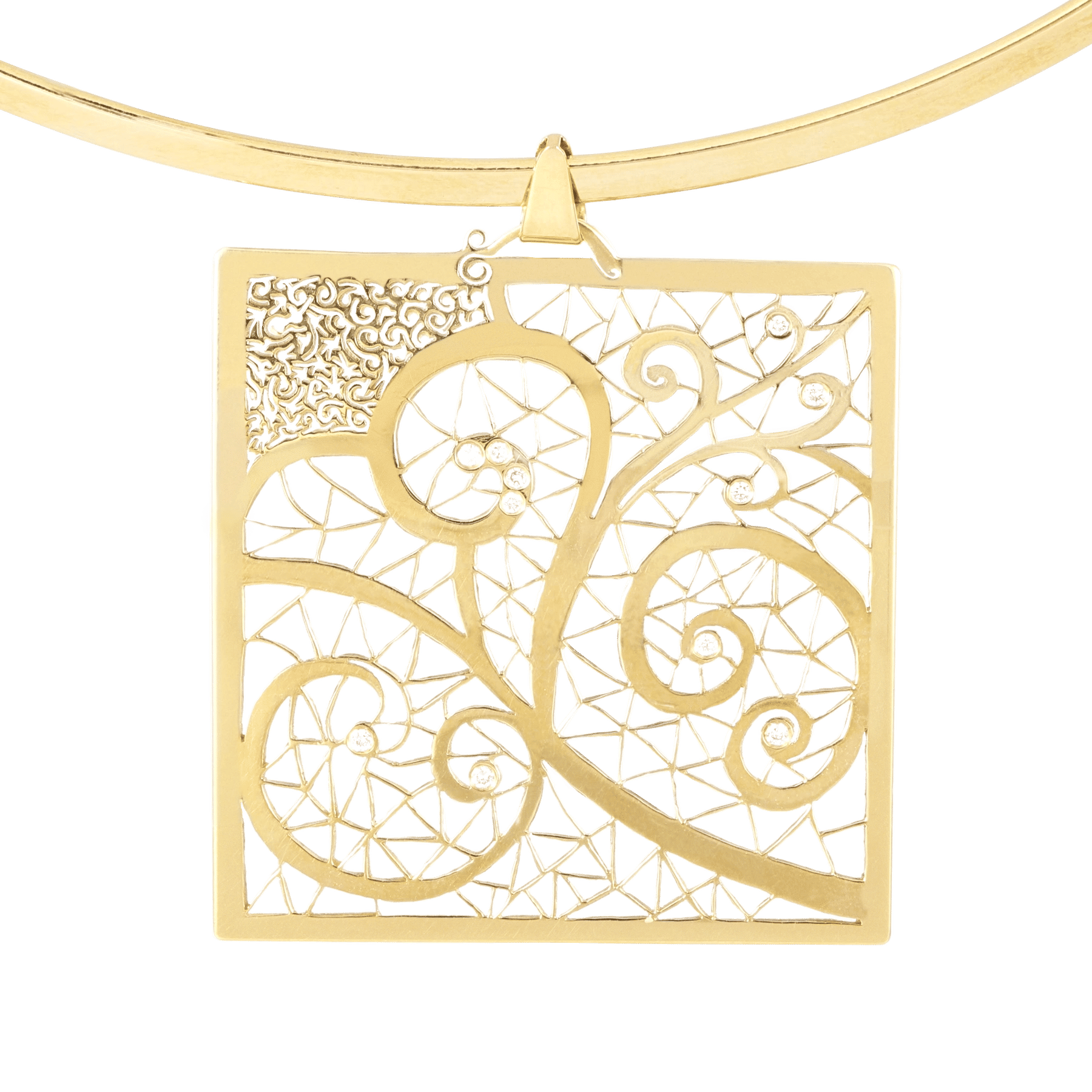 Front image of Diamond Volute Lace Pendant