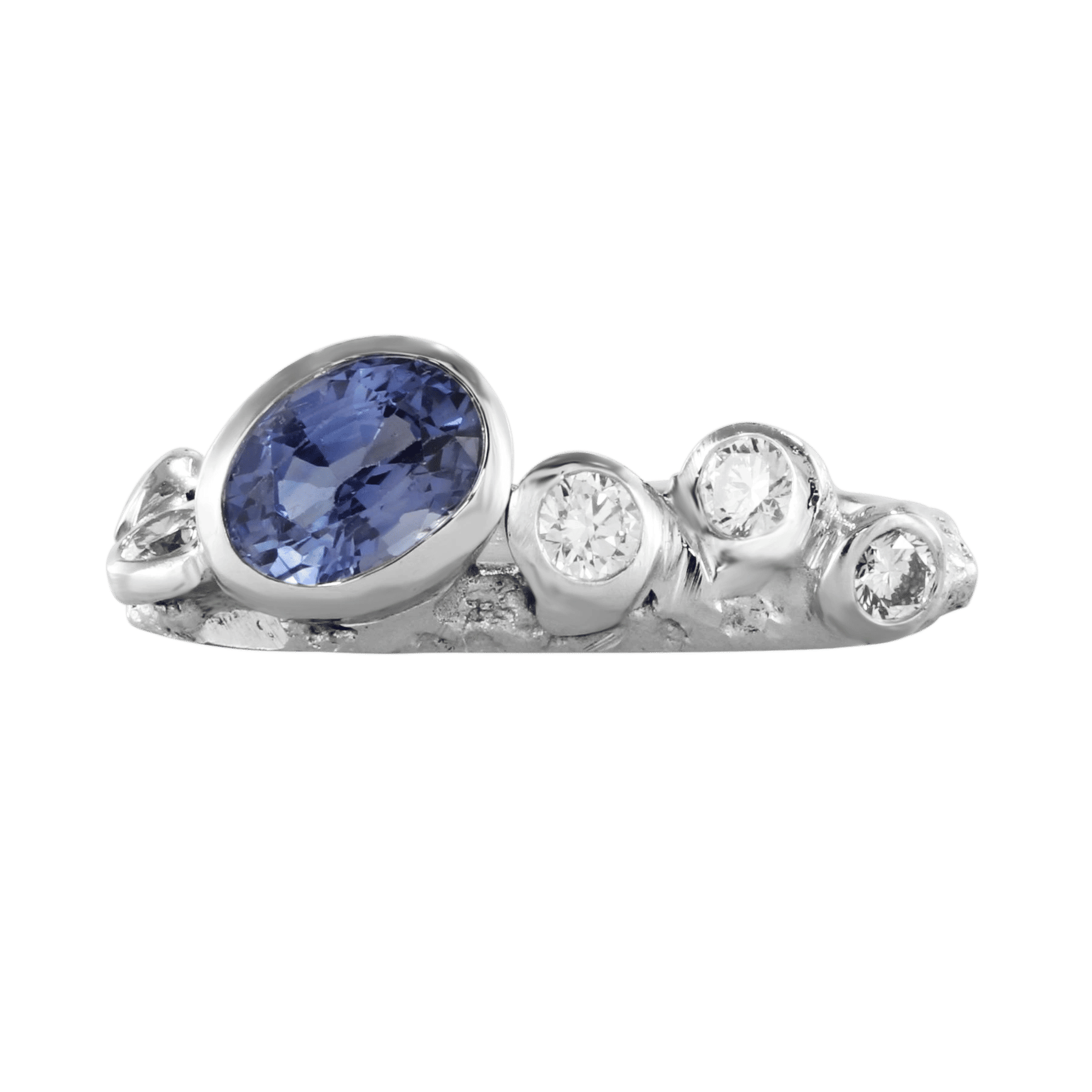 Front image of Eboulis Sapphire Diamond Ring I by Thierry Vendome