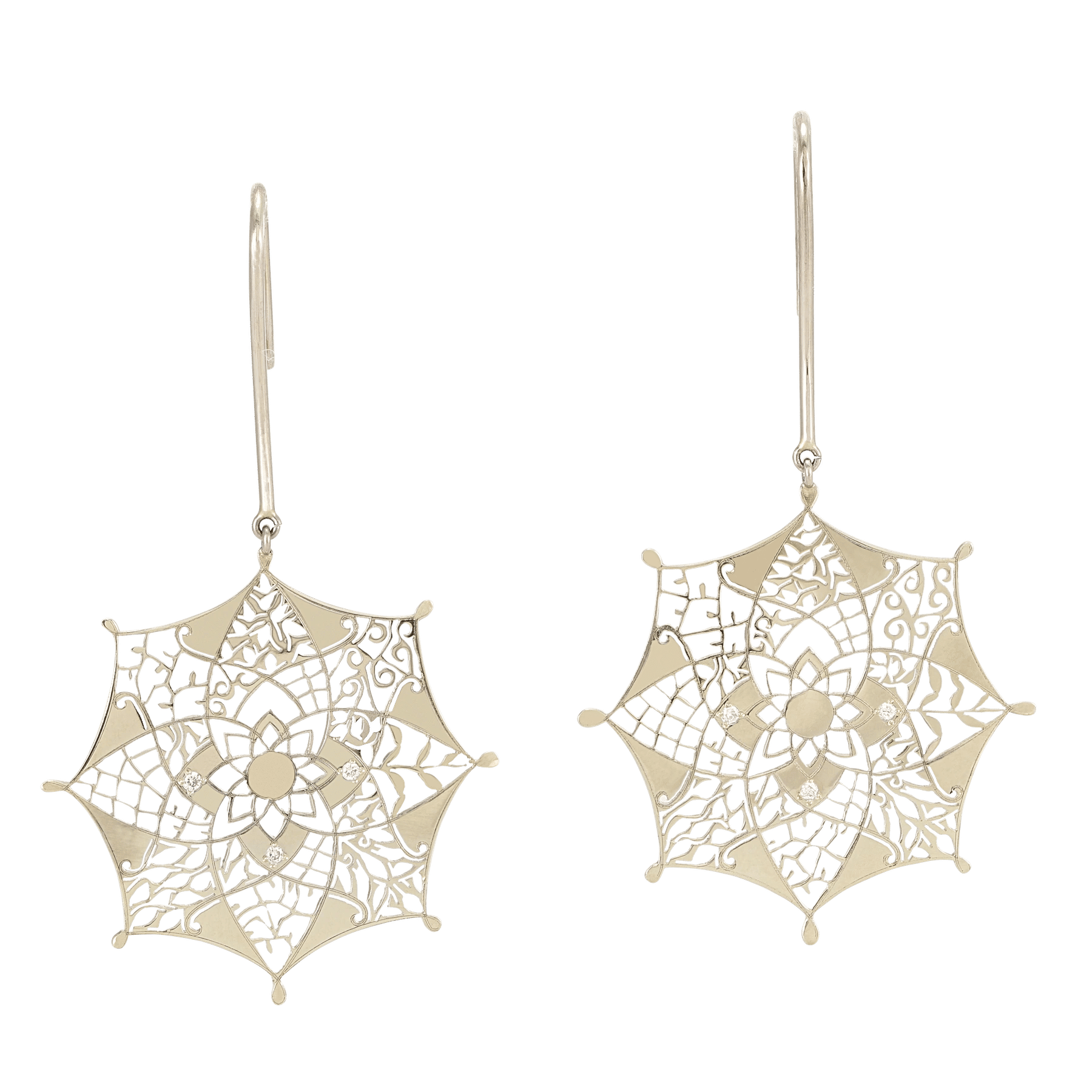 Front image of Eloise Gold Lace Earrings