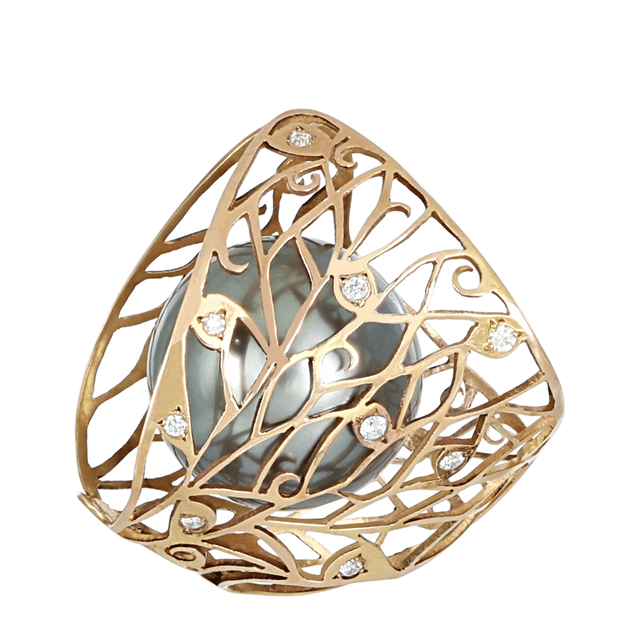 Front image of South Sea Pearl Butterfly Lace Pendant