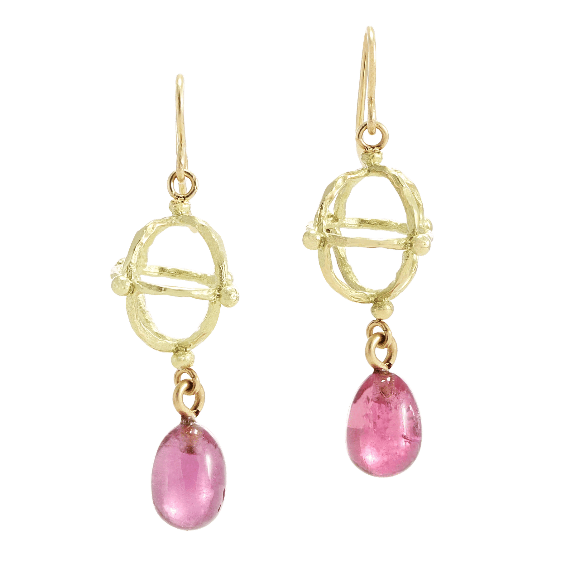 Front image of Tourmaline Astrolabe Earrings