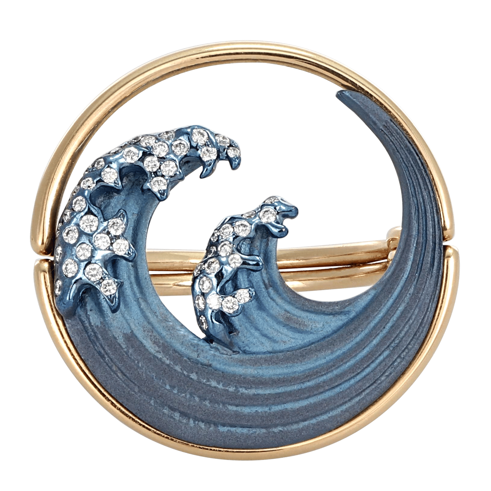 Front of Blue Titanium Hokusai Ring 1