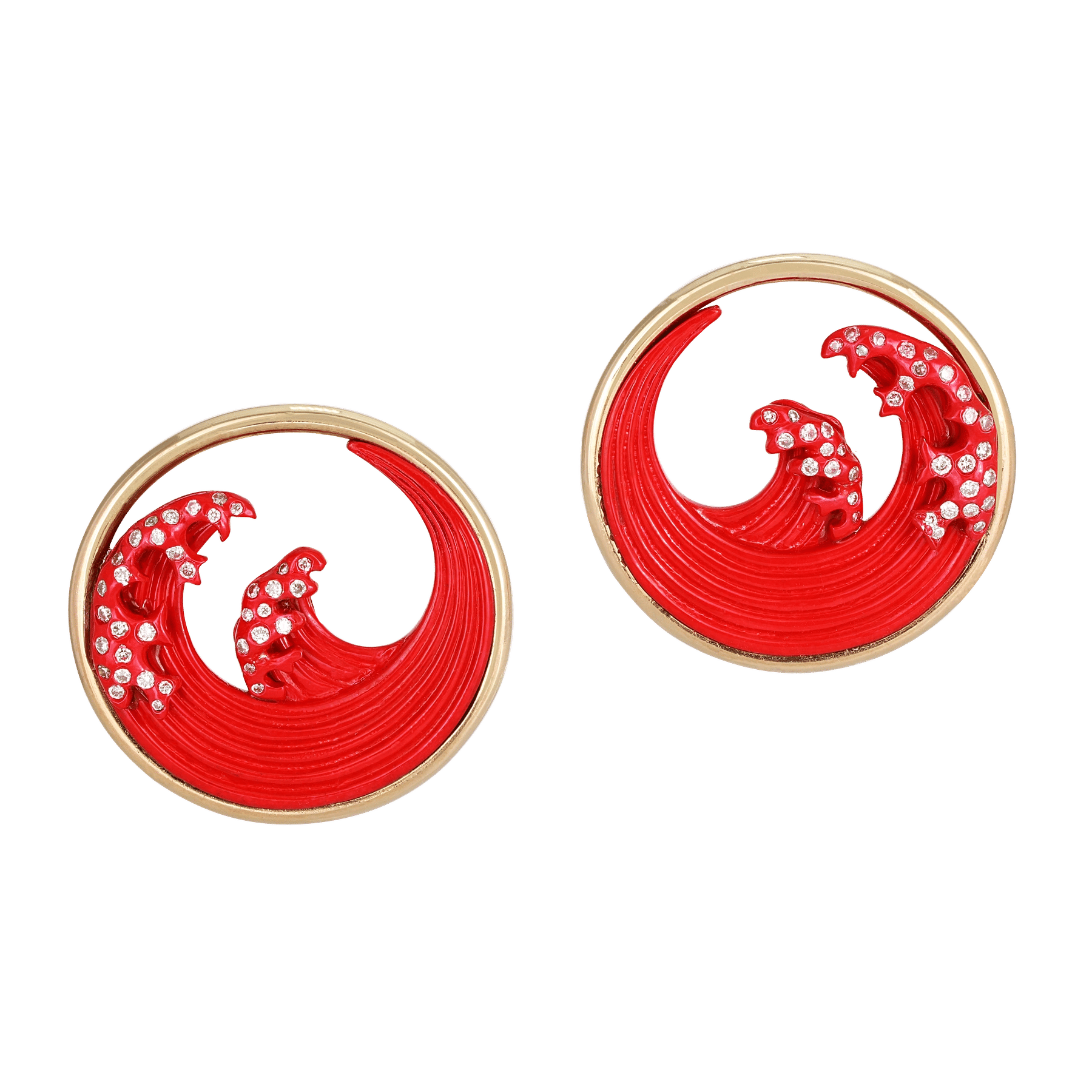 Front of Red Titanium Hokusai Studs mMzJNhSMq