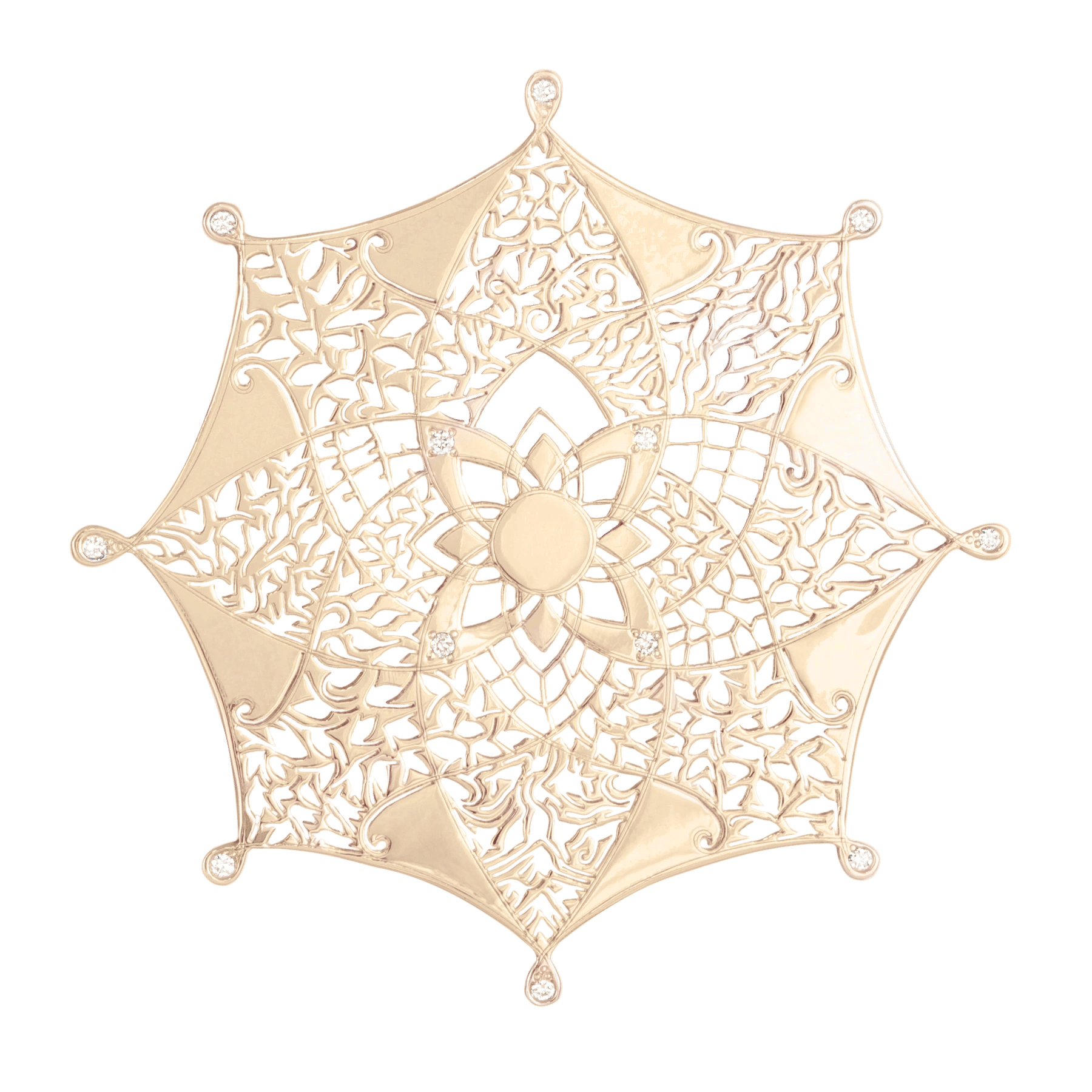 Front of Rosette Lace Pendant