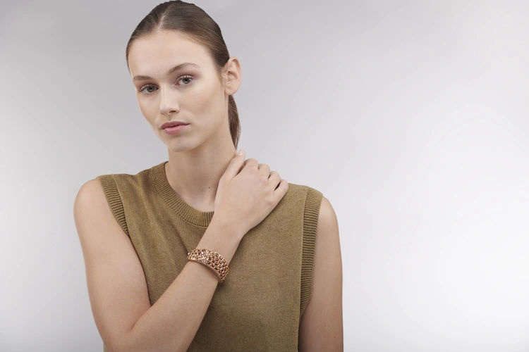 Mandarin Spessartite Anaconda Bracelet